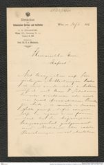 Nachlass Franz Steindachner, Brief von Richard von Wettstein an Franz Steindachner (22.06.1906), Inv.Nr. 590.01, Seite 1